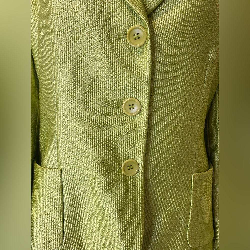 Armani Collezioni
Armani Collezioni Textured Lime Green Three Button Blazer - Picture 5 of 6